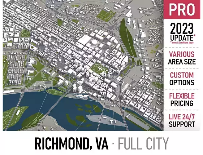 Richmond  Low-poly 3D model