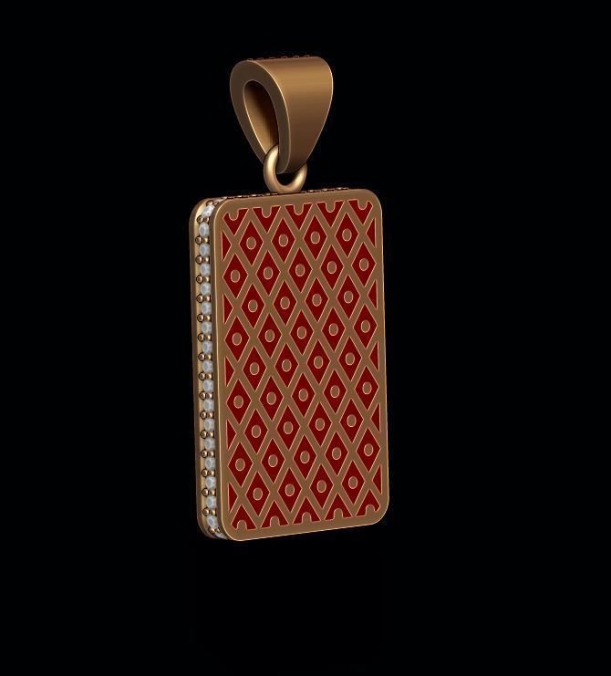 Heart Jack playing card pendant 3D print model_4