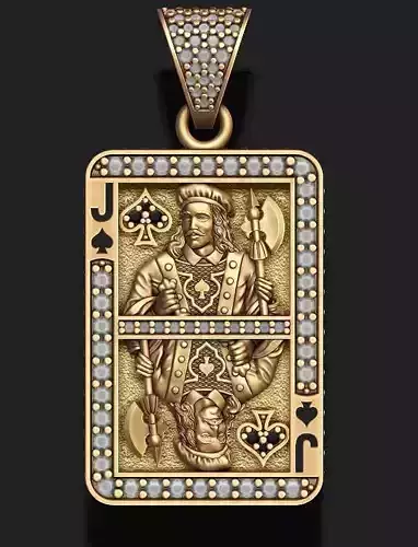 Spade Jack playing card pendant  3D print model