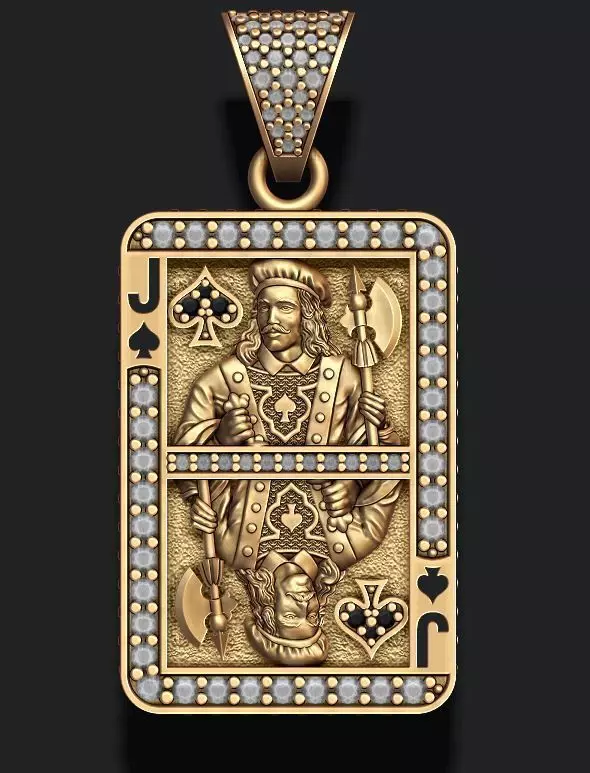 Spade Jack playing card pendant 3D print model