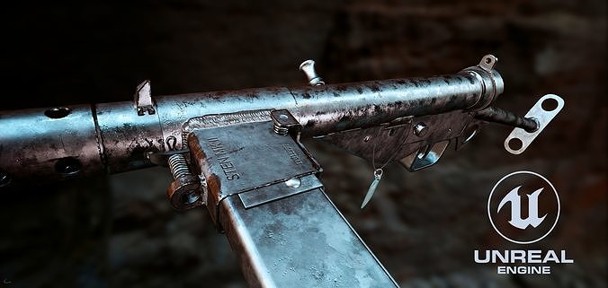 Sten Gun MK II Low-poly 3D model