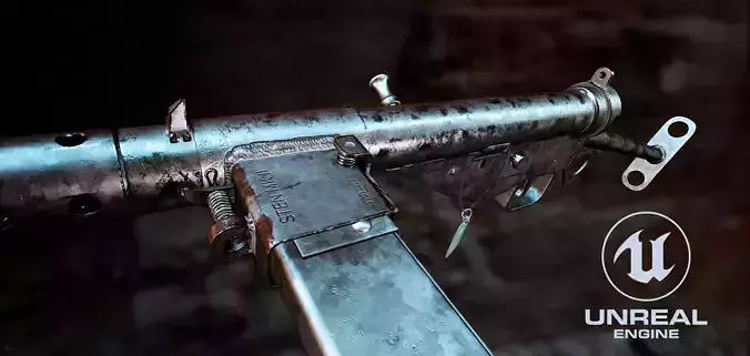 Sten Gun MK II Low-poly 3D model