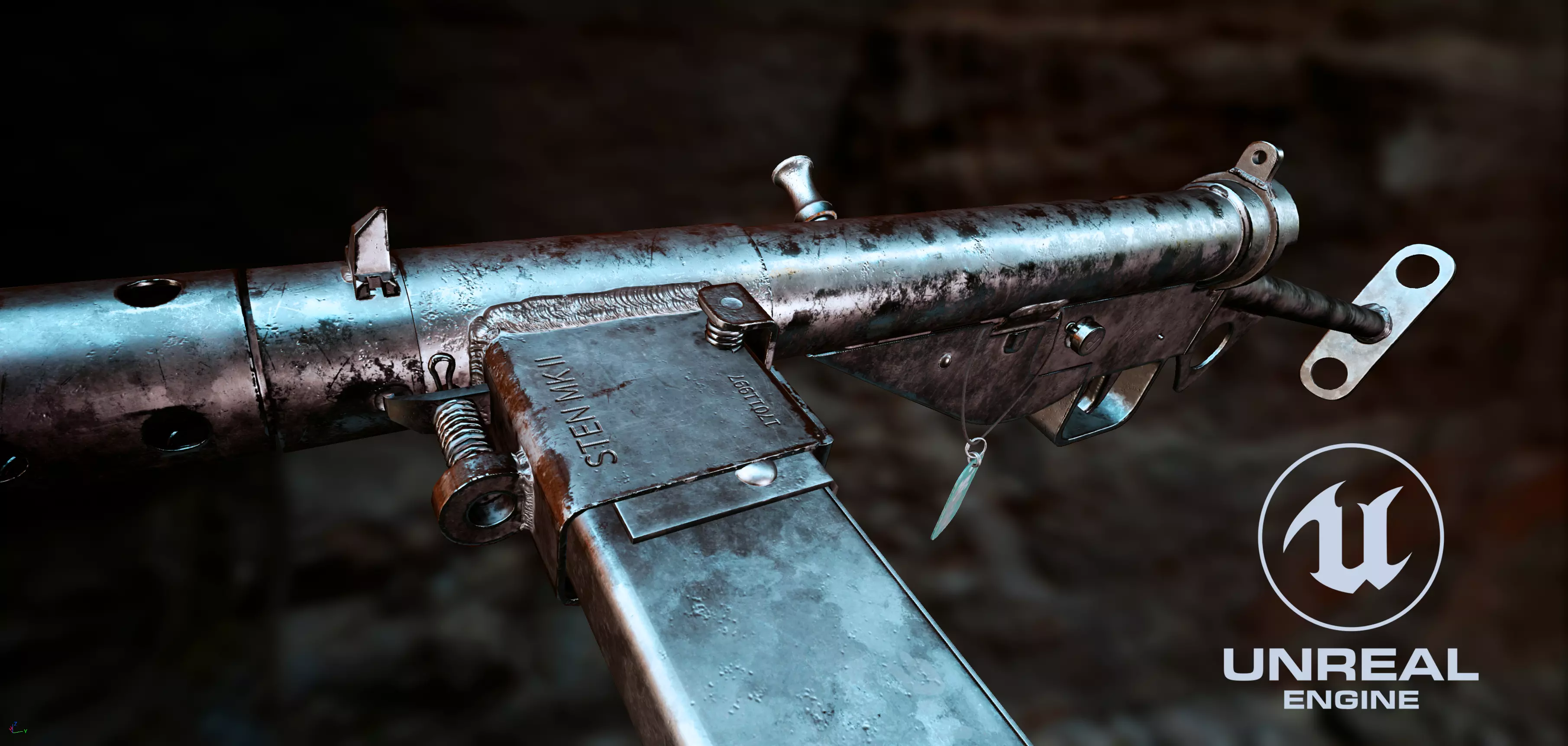 Sten Gun MK II Low-poly 3D model_0