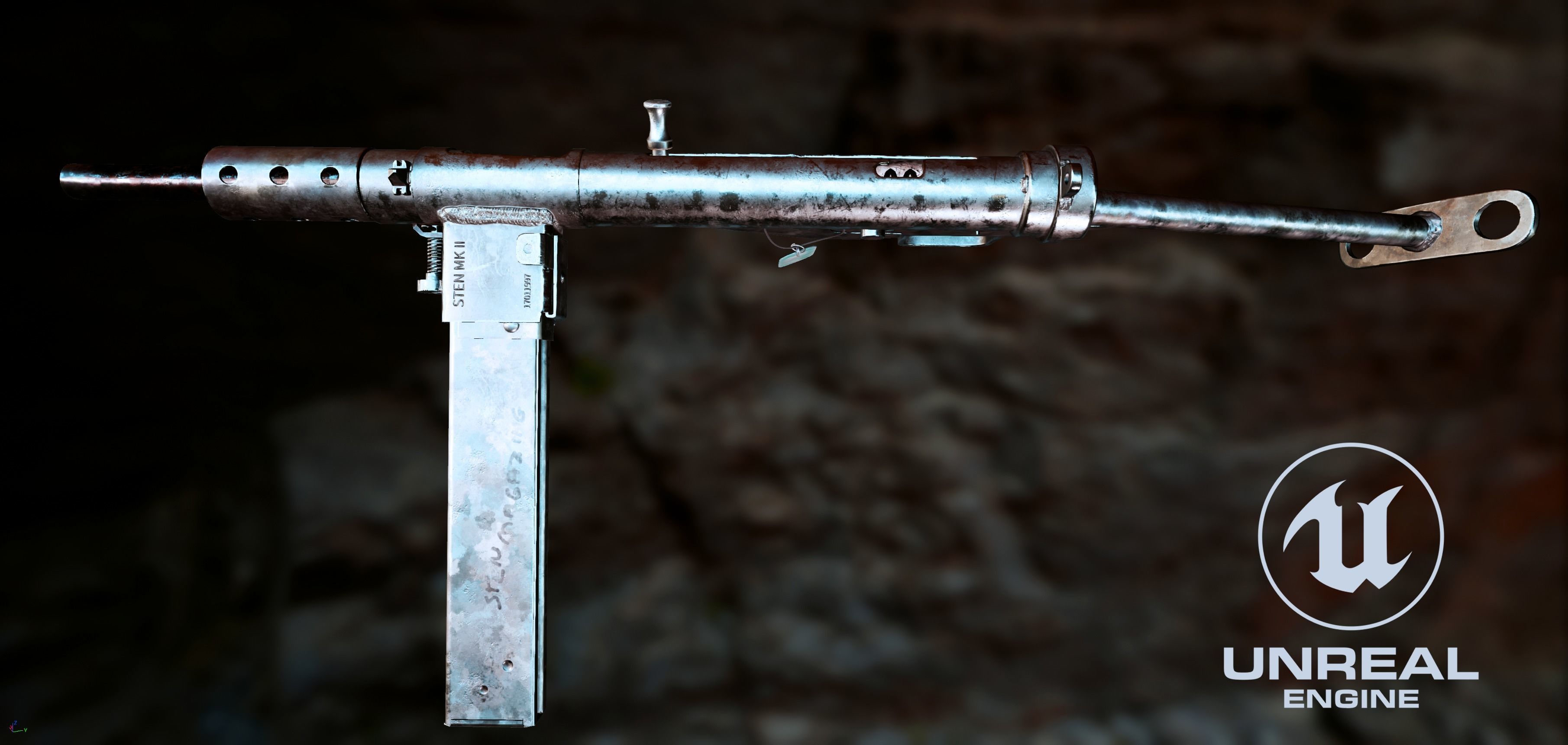 Sten Gun MK II Low-poly 3D model_4