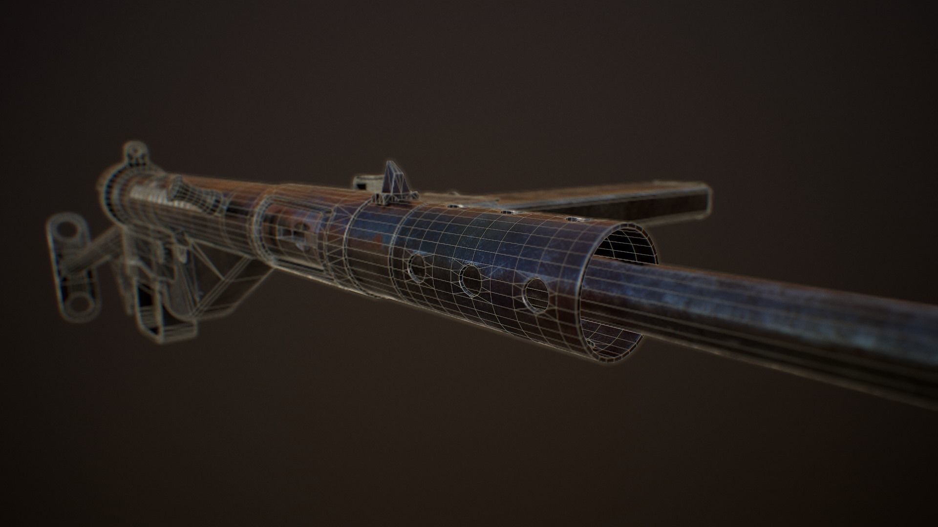 Sten Gun MK II Low-poly 3D model_8