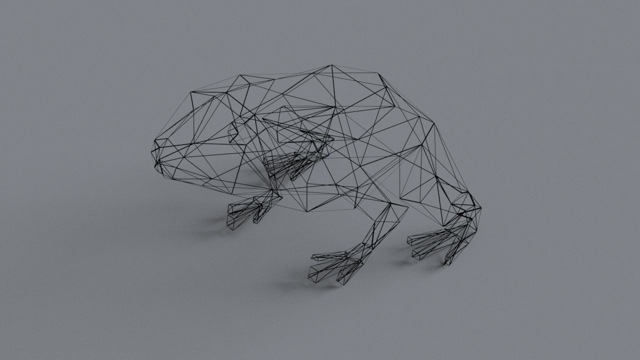 Frog lowpoly 3D print model polygonal Low-poly 3D model_4