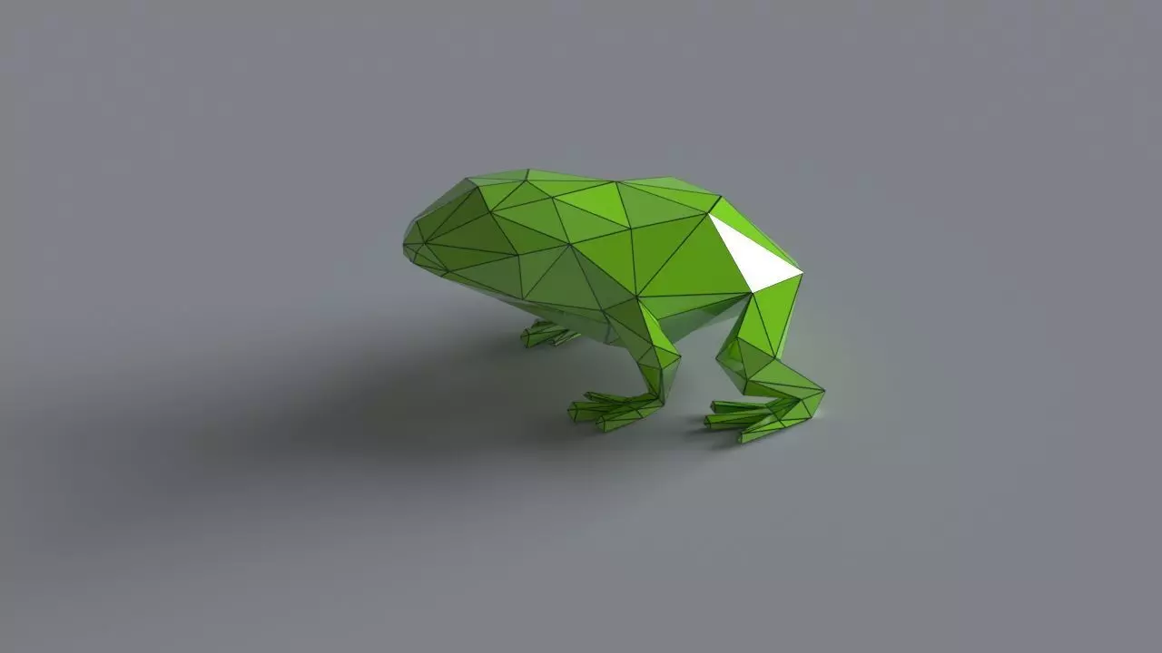 Frog lowpoly 3D print model polygonal Low-poly 3D model_0