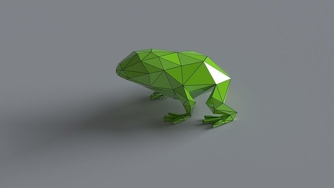 Frog lowpoly 3D print model polygonal Low-poly 3D model