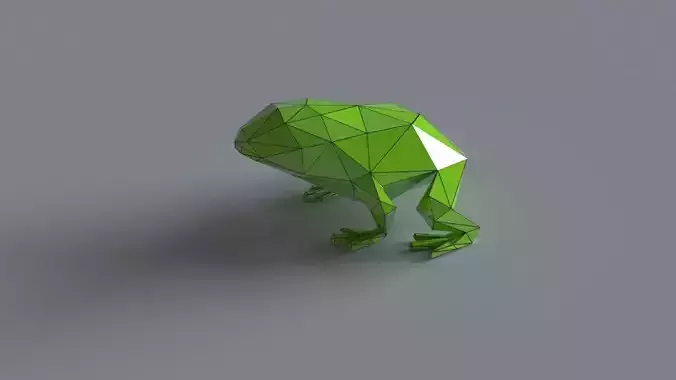 Frog lowpoly 3D print model polygonal Low-poly 3D model
