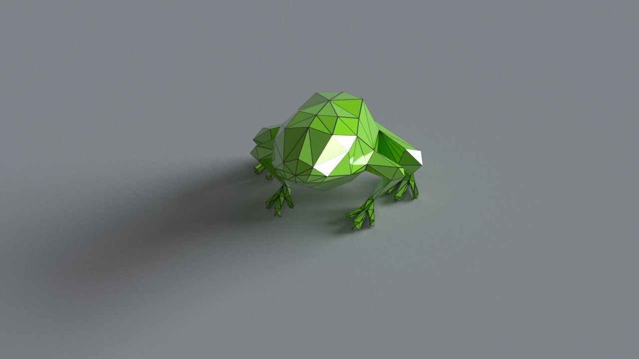 Frog lowpoly 3D print model polygonal Low-poly 3D model_2
