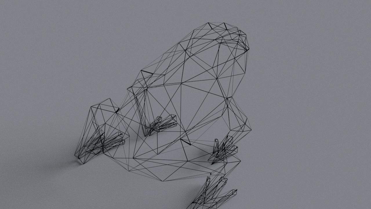 Frog lowpoly 3D print model polygonal Low-poly 3D model_5