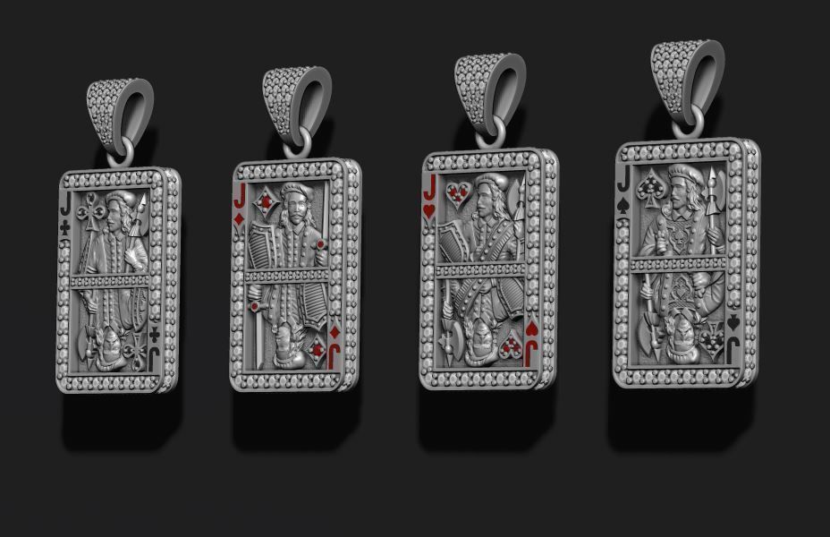 playing cards Jack pack set 3D print model_11
