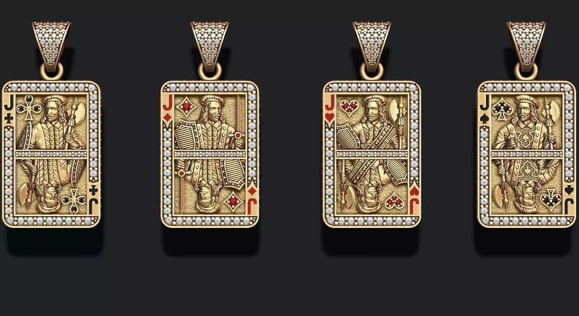 playing cards Jack pack set 3D print model_0