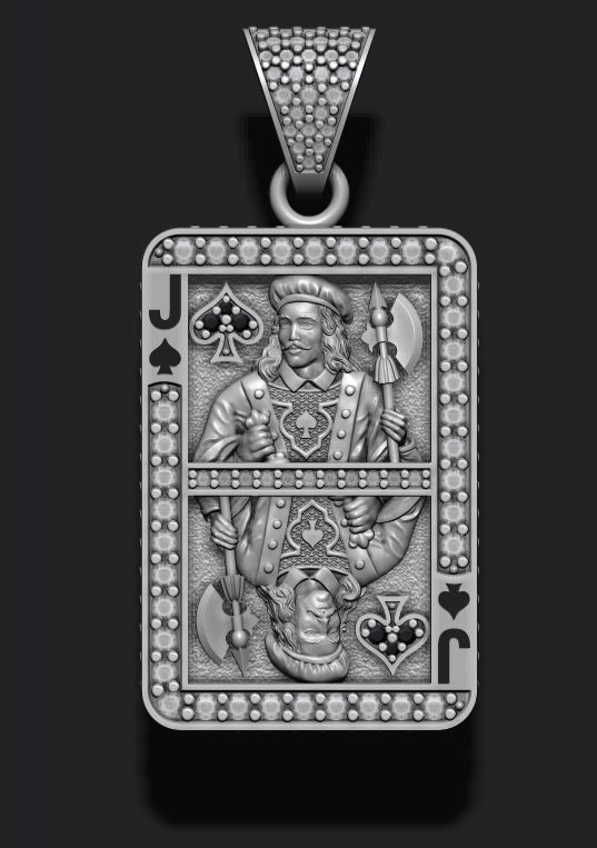 playing cards Jack pack set 3D print model_1