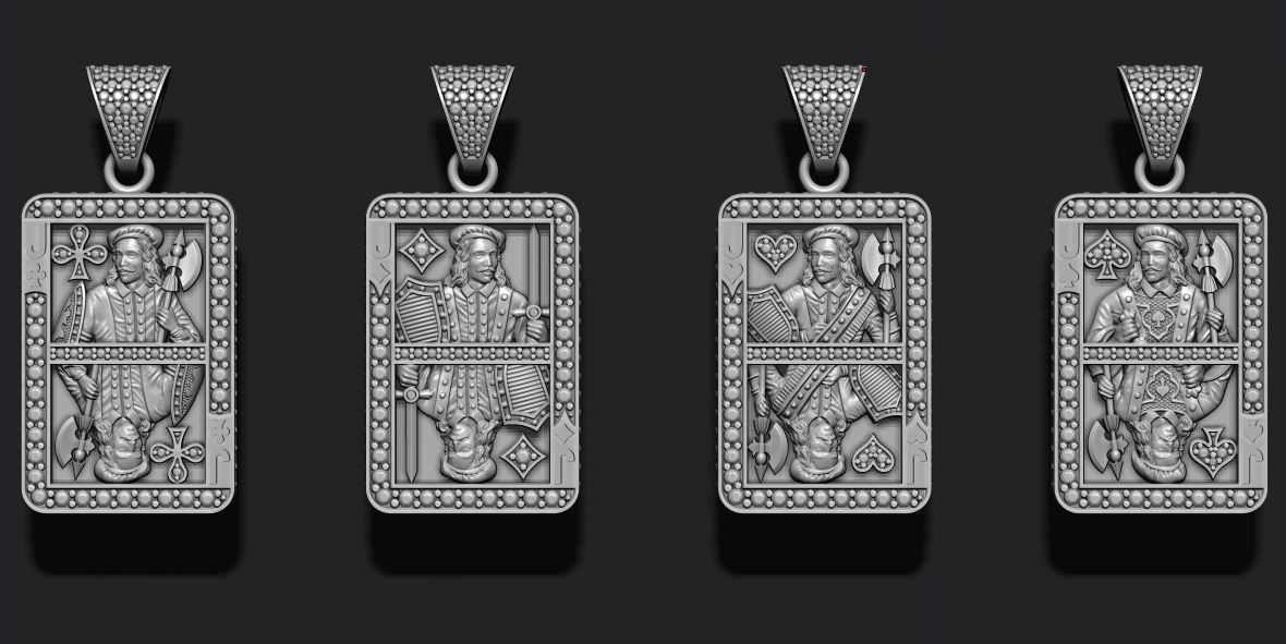 playing cards Jack pack set 3D print model_12