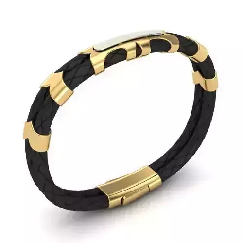 MEN LEATHER BRACELET 3D print model