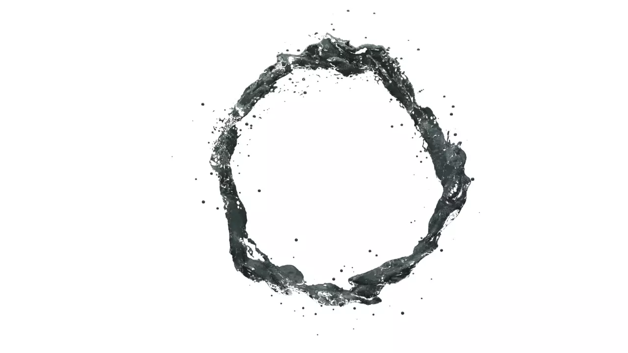 Water splash circle shape 3D model_0