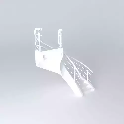 Curved concrete staircase