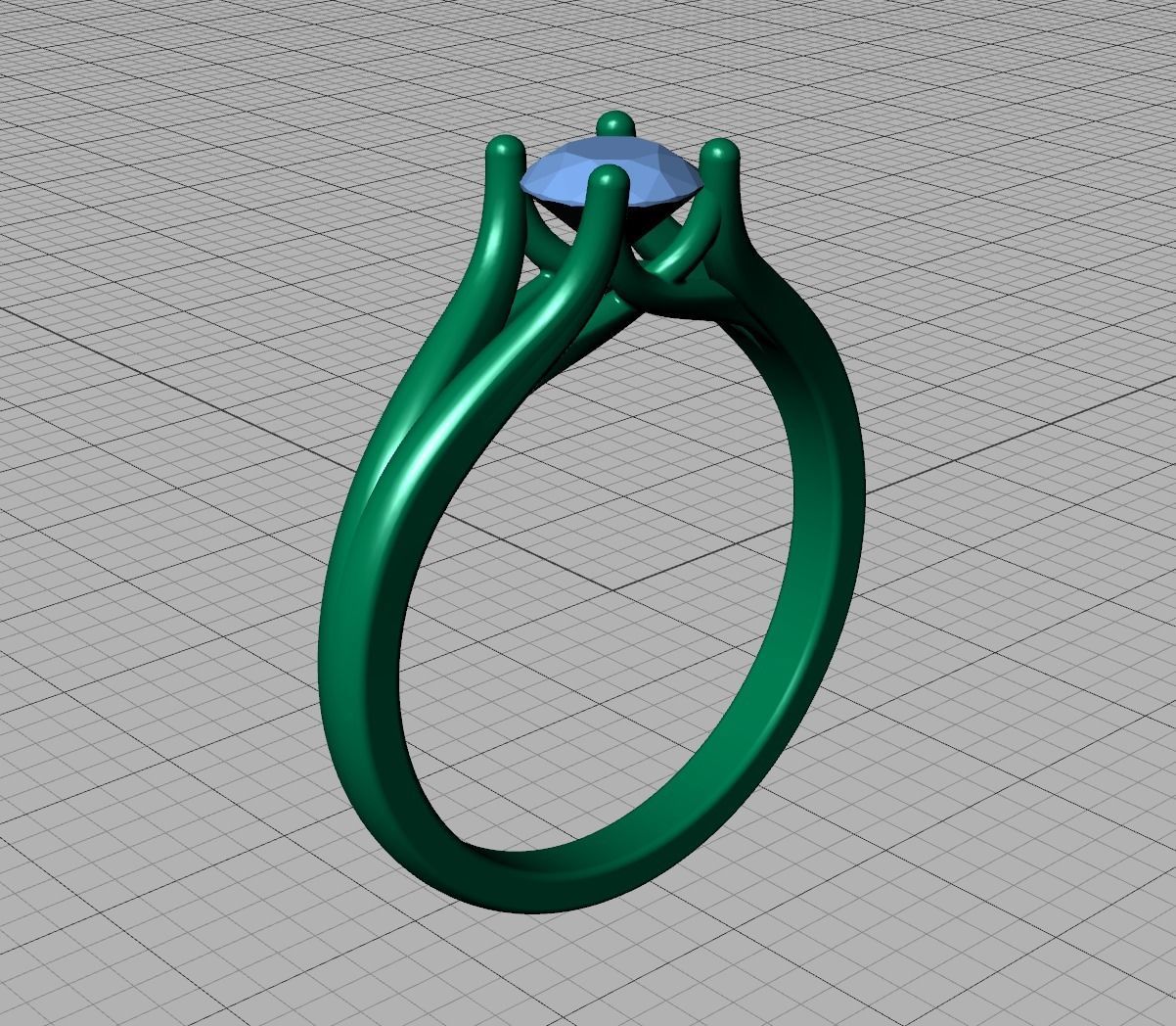 Solitaire Engagement ring Split Shank design 3dmodel  3D print model_29