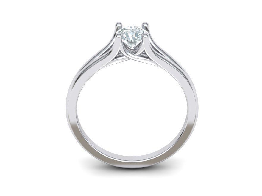 Solitaire Engagement ring Split Shank design 3dmodel  3D print model_23