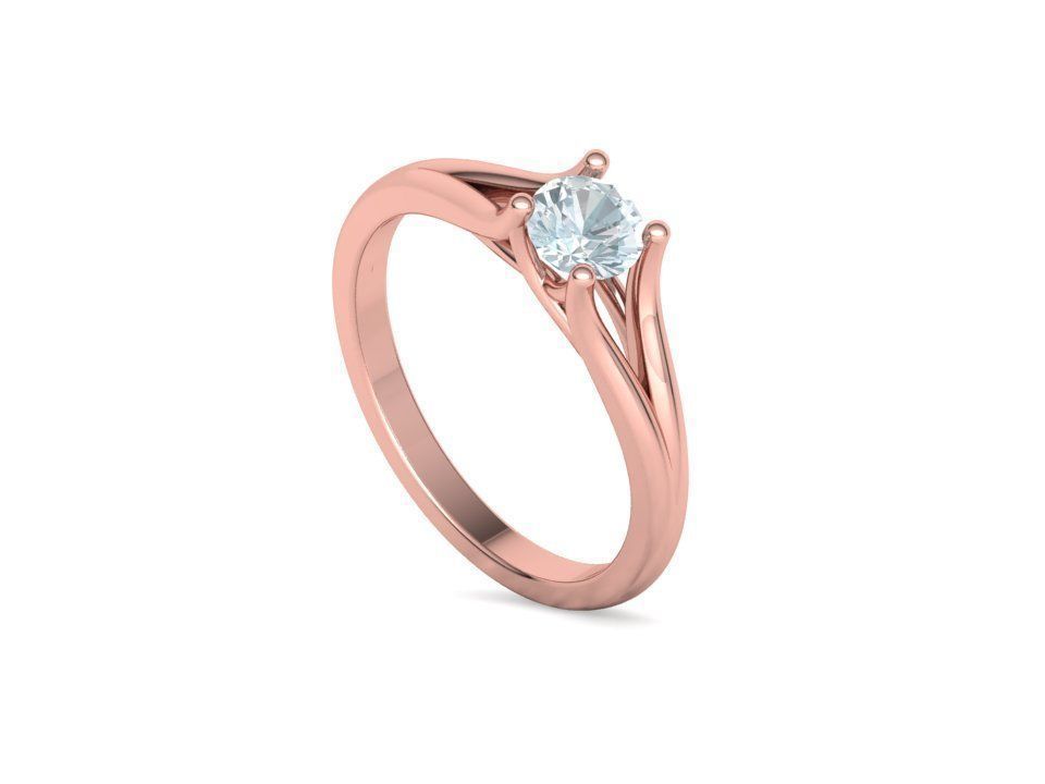 Solitaire Engagement ring Split Shank design 3dmodel  3D print model_24