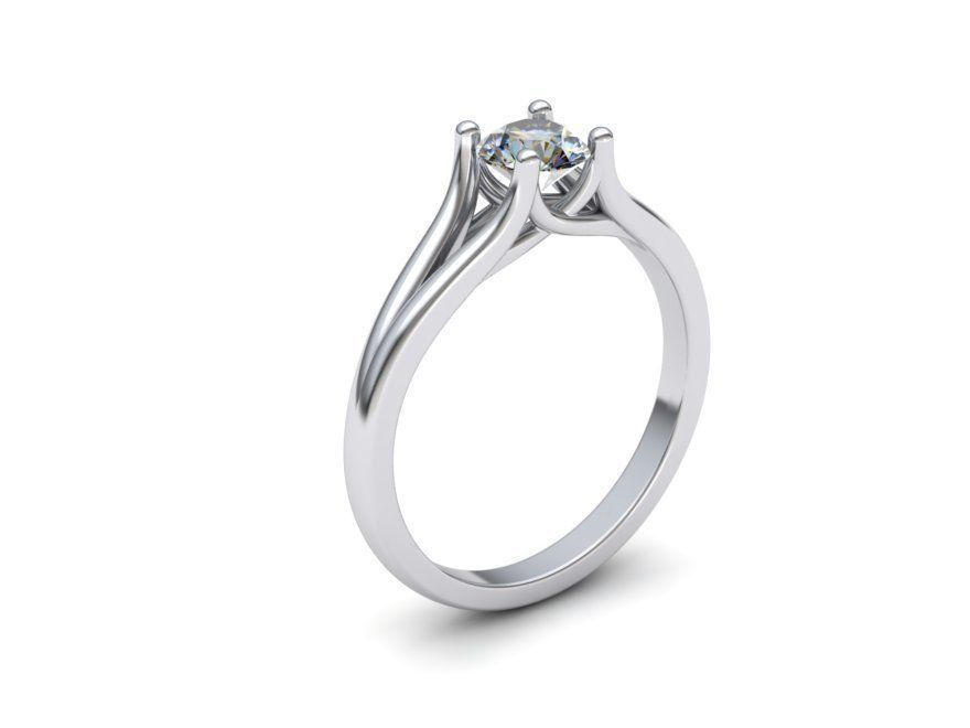 Solitaire Engagement ring Split Shank design 3dmodel  3D print model_20