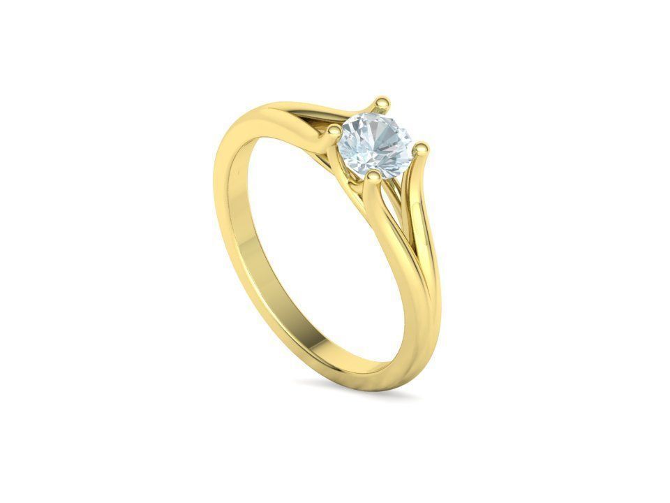 Solitaire Engagement ring Split Shank design 3dmodel  3D print model_25