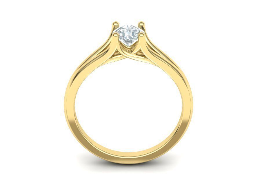 Solitaire Engagement ring Split Shank design 3dmodel  3D print model_21