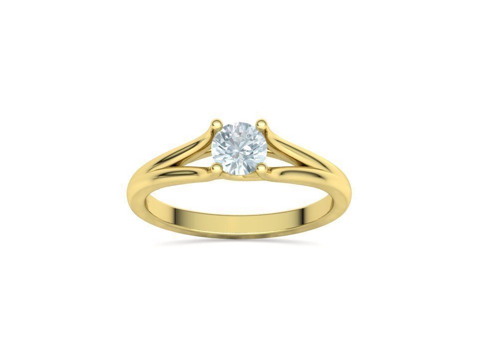 Solitaire Engagement ring Split Shank design 3dmodel  3D print model_8