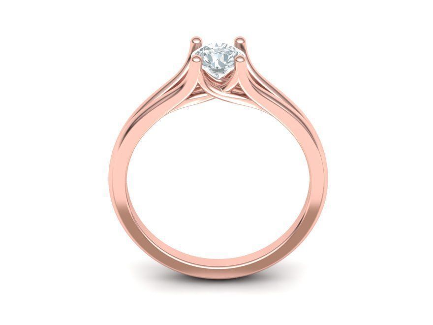 Solitaire Engagement ring Split Shank design 3dmodel  3D print model_22