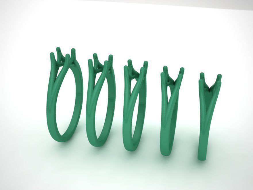 Solitaire Engagement ring Split Shank design 3dmodel  3D print model_17