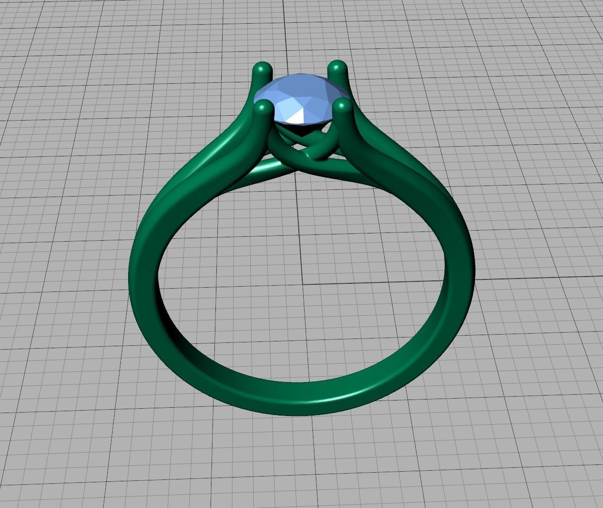 Solitaire Engagement ring Split Shank design 3dmodel  3D print model_28
