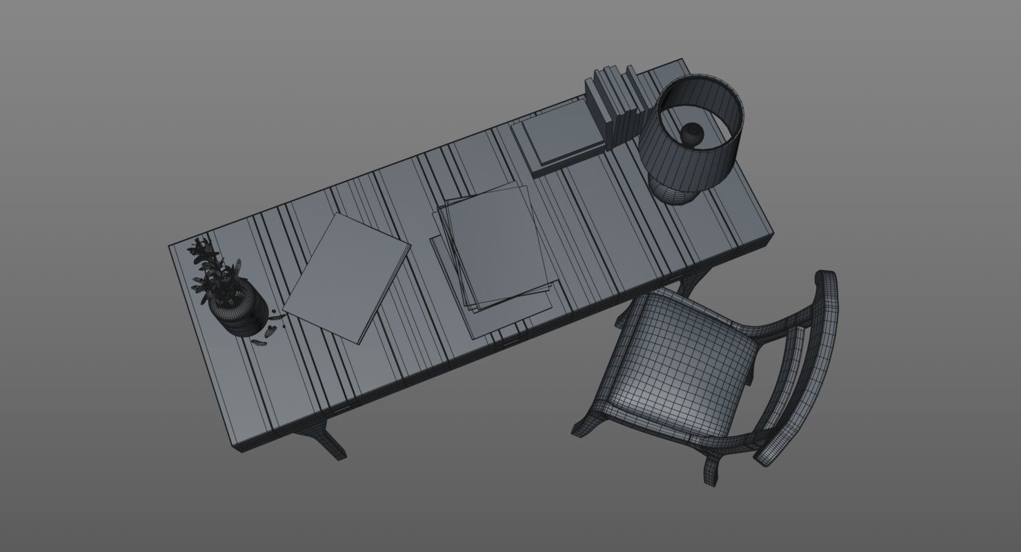 Study Table 3D model_8