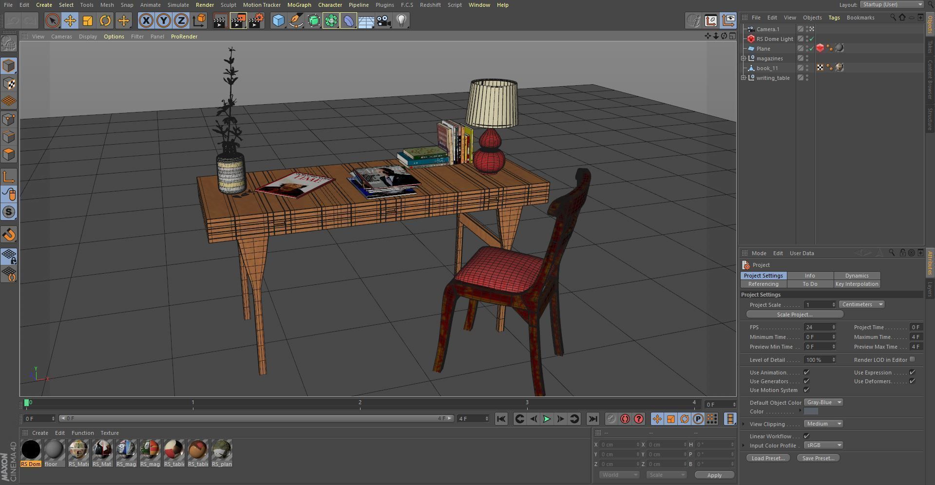 Study Table 3D model_11