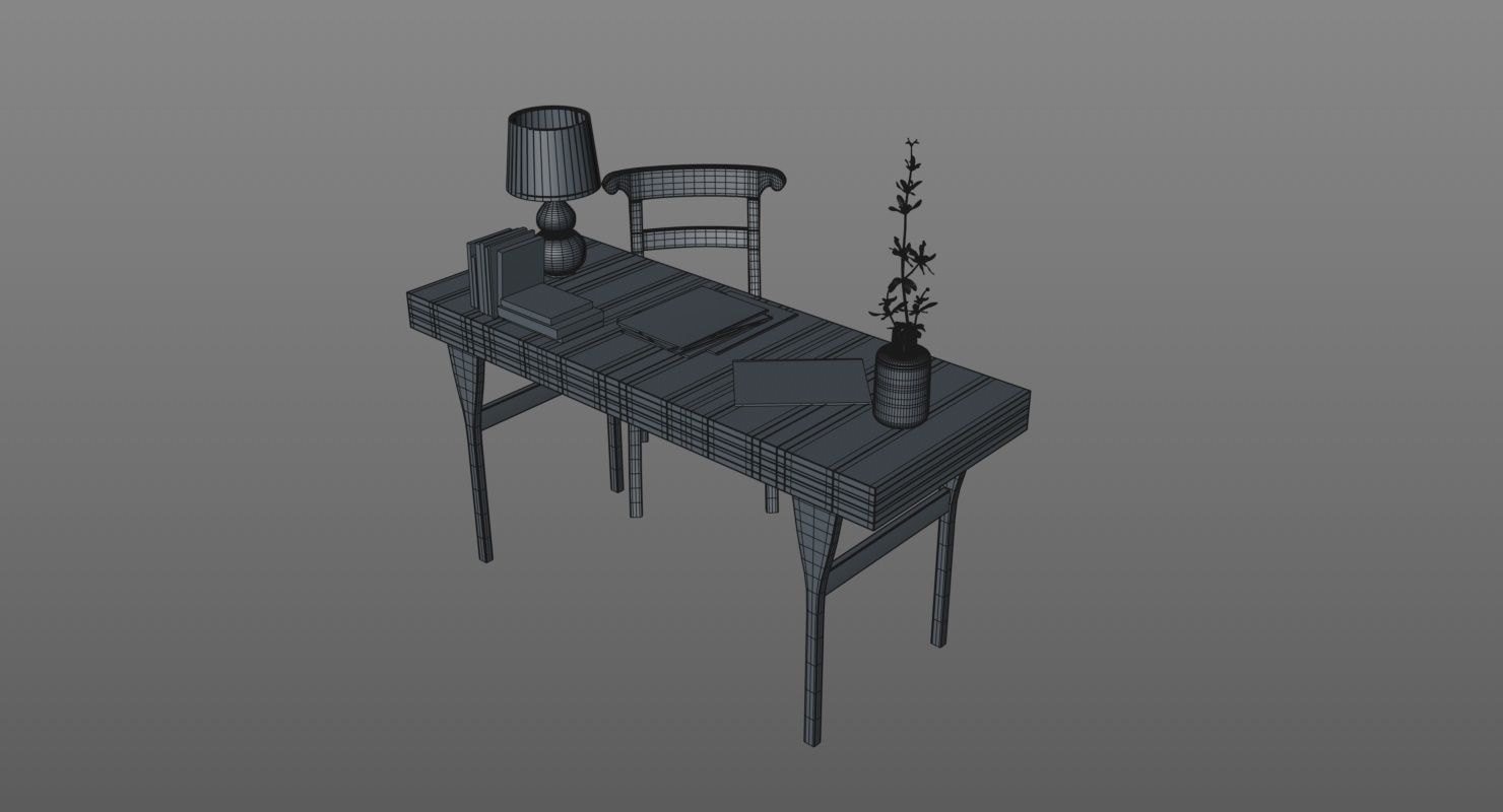 Study Table 3D model_10