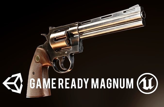 FPS Revolver Magnum 357  Low-poly 3D model