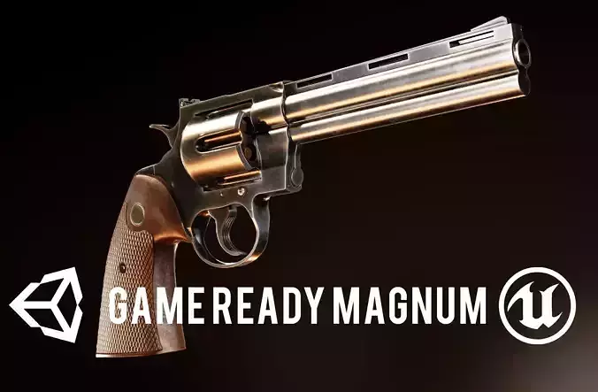 FPS Revolver Magnum 357  Low-poly 3D model