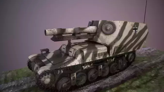 SdKfz 135 Geschutzwagen Lorraine Schlepper Low-poly 3D model