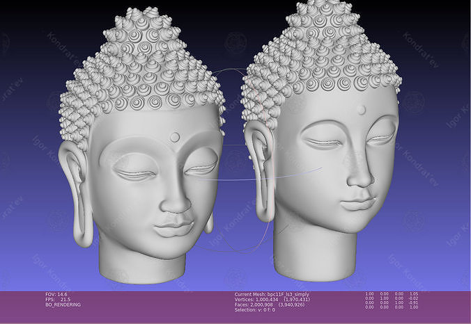 Buddha head sculpture 2 styles 3D print model