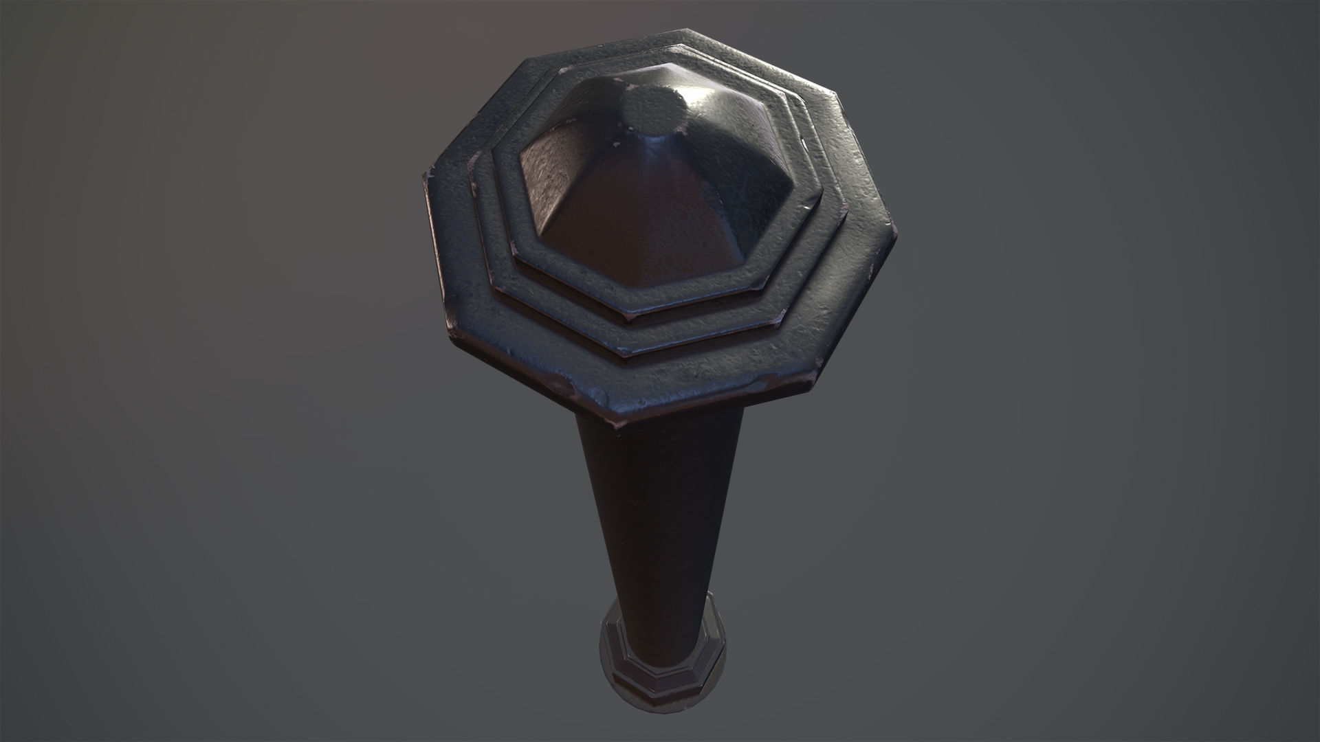 Barrier Bollard pack 3 Black v1 Low-poly 3D model_7