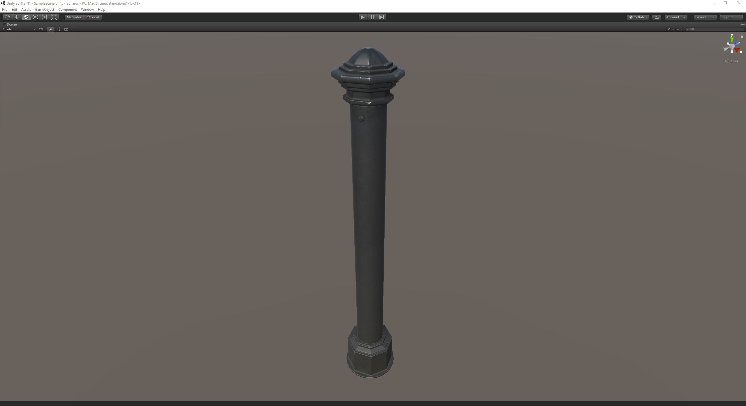Barrier Bollard pack 3 Black v1 Low-poly 3D model_20