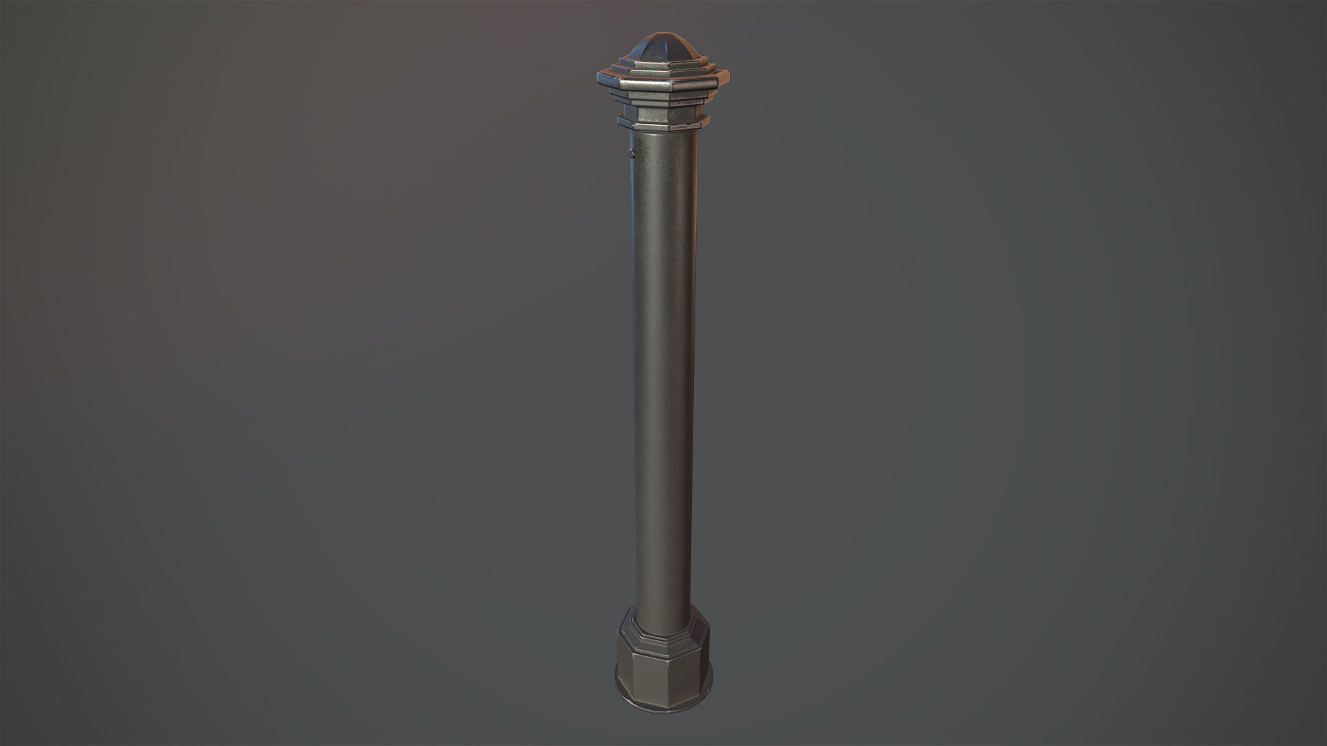 Barrier Bollard pack 3 Black v1 Low-poly 3D model_1