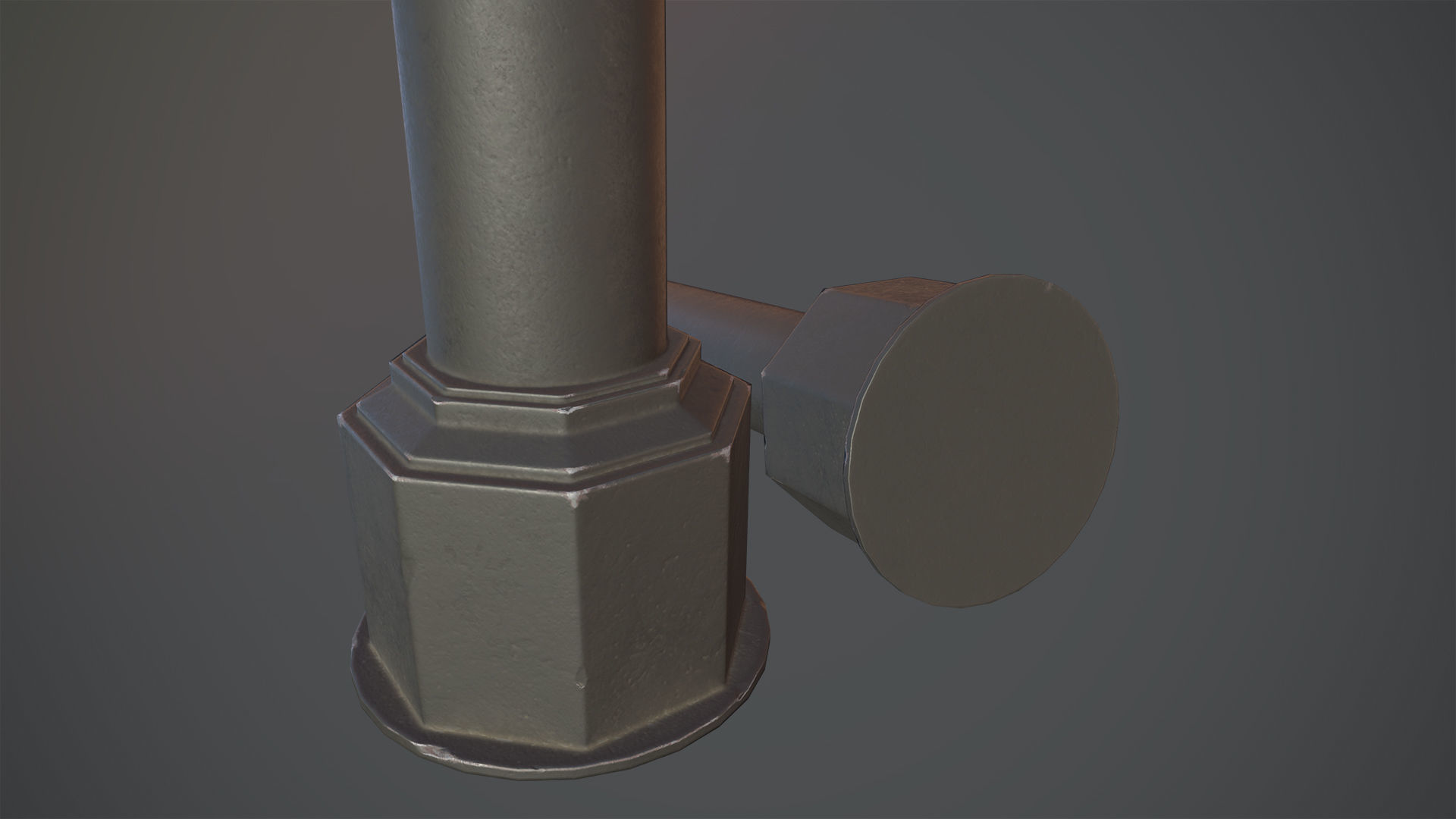 Barrier Bollard pack 3 Black v1 Low-poly 3D model_8