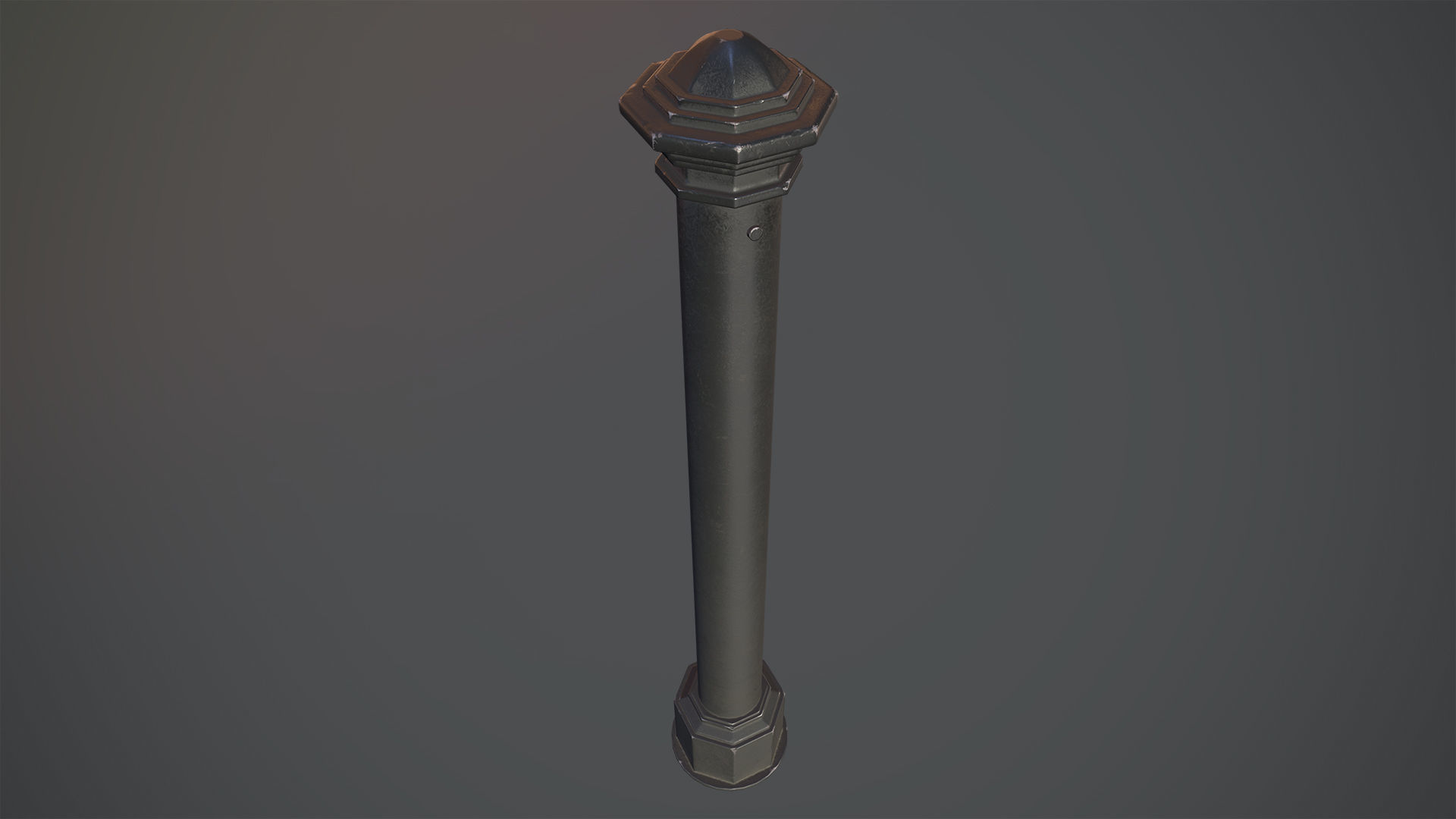 Barrier Bollard pack 3 Black v1 Low-poly 3D model_2