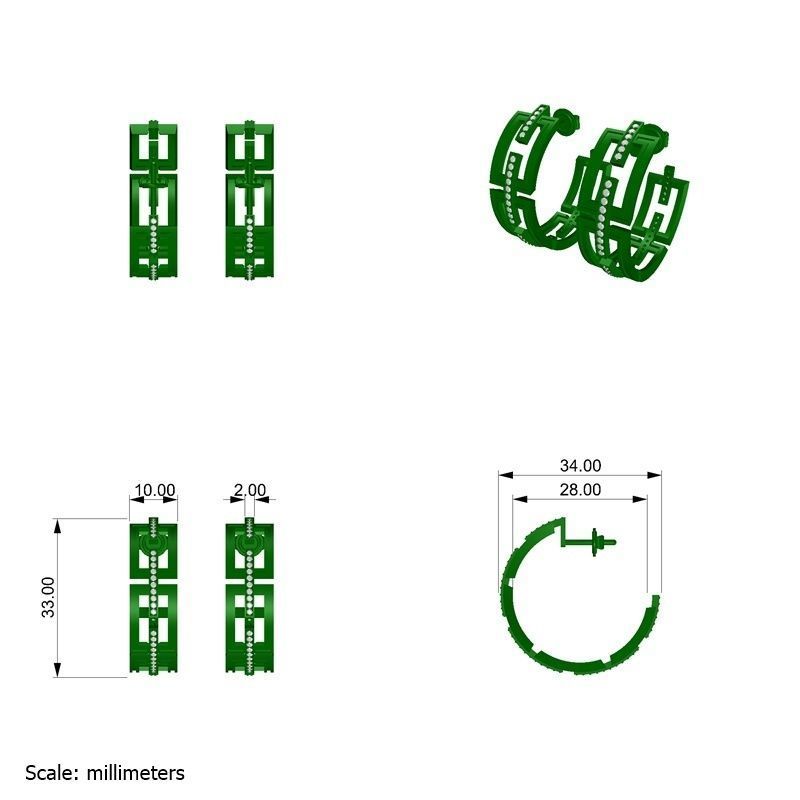 Gemeotric Earring Round 3D print model_5