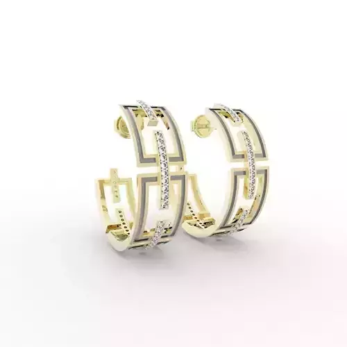 Gemeotric Earring Round