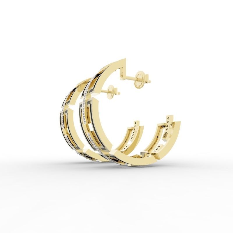 Gemeotric Earring Round 3D print model_4