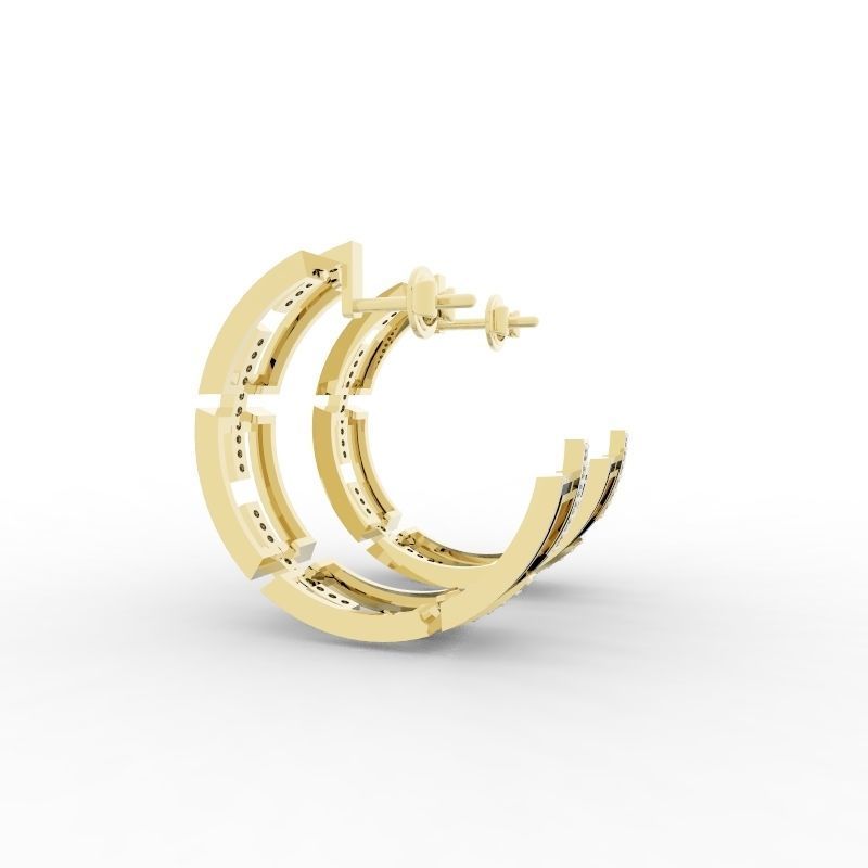 Gemeotric Earring Round 3D print model_2