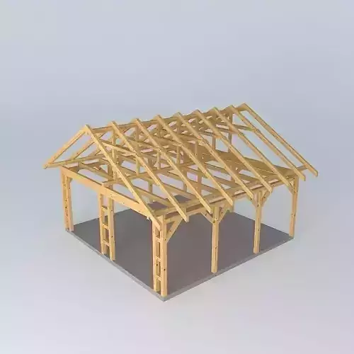 Basic wood frame construction Free 3D model