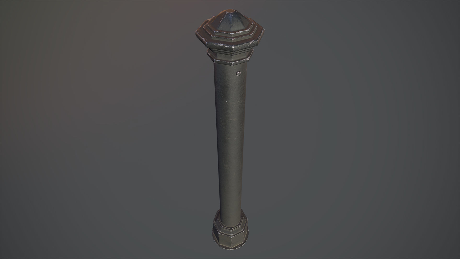 Barrier Bollard pack 3 Black v2 Low-poly 3D model_2